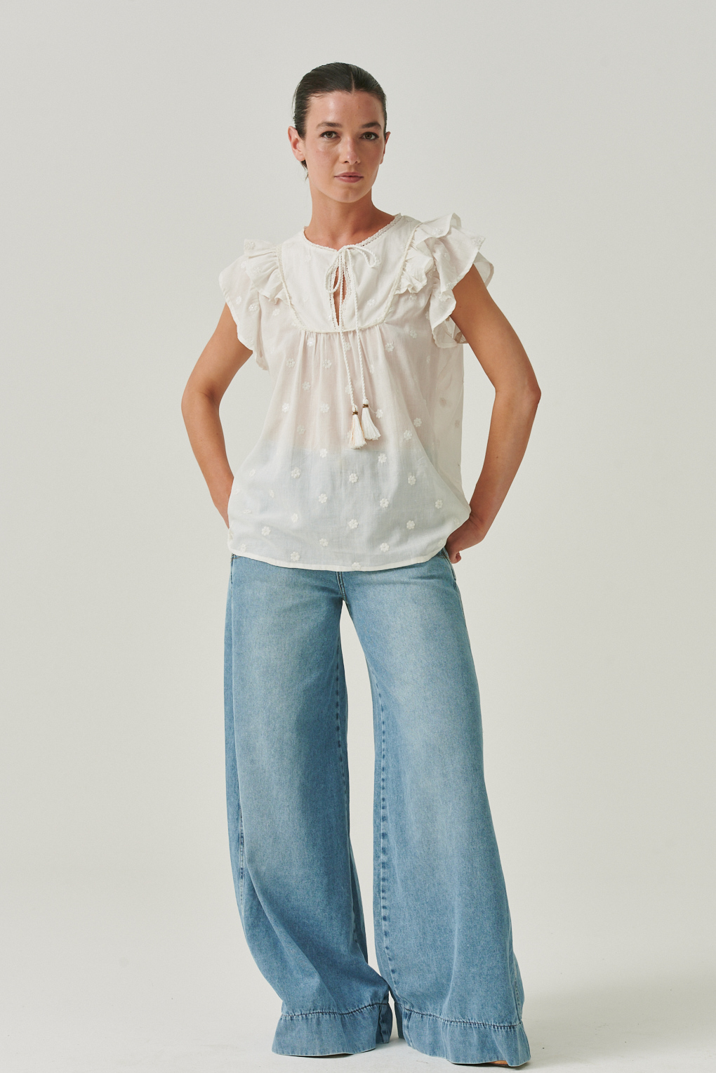 blusa Selena algodón bordado