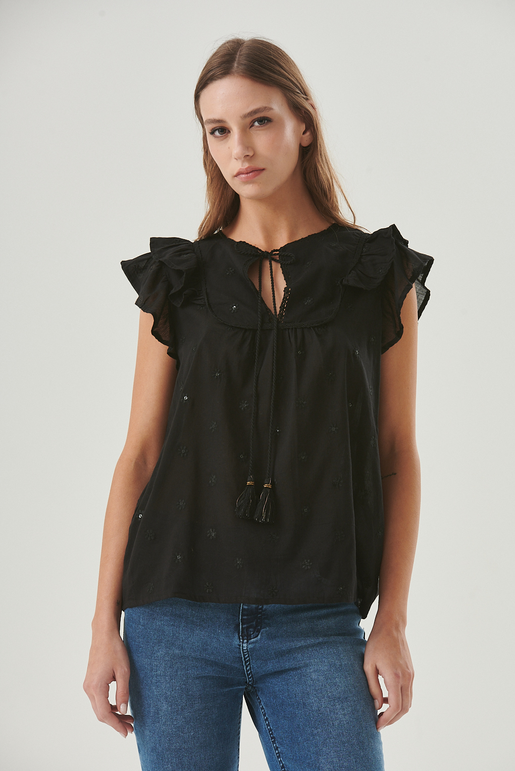 blusa Selena algodón bordado