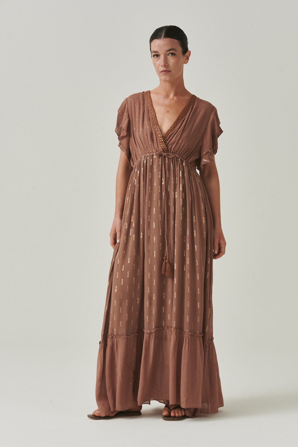 vestido amara viscosa lurex