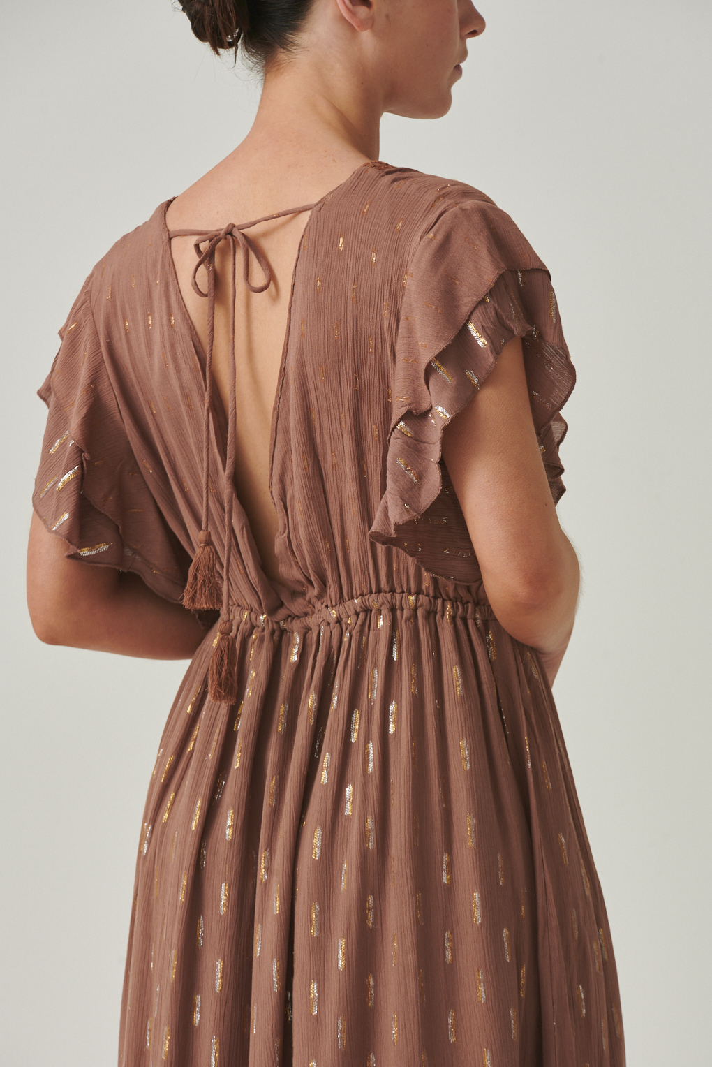 vestido amara viscosa lurex