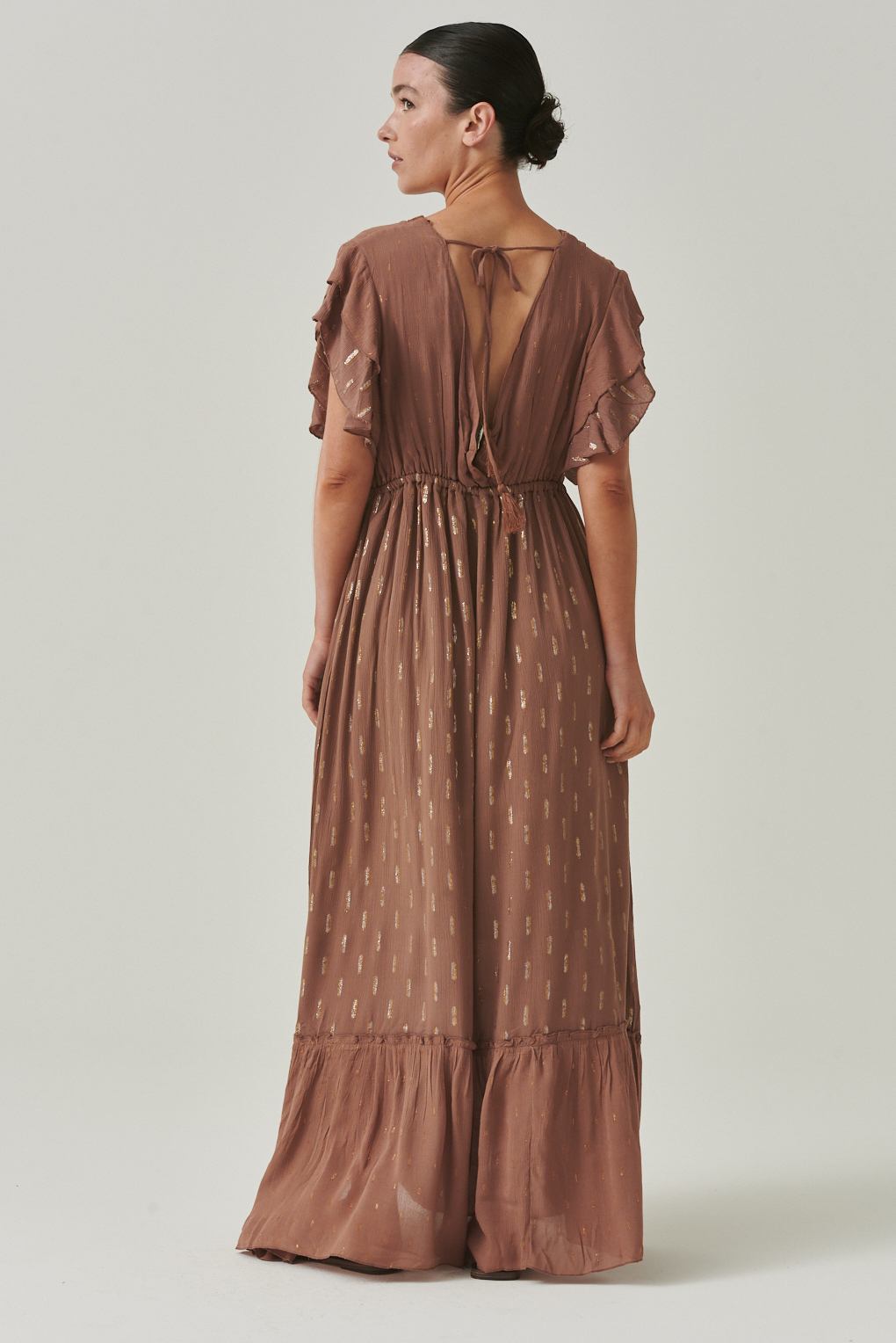 vestido amara viscosa lurex