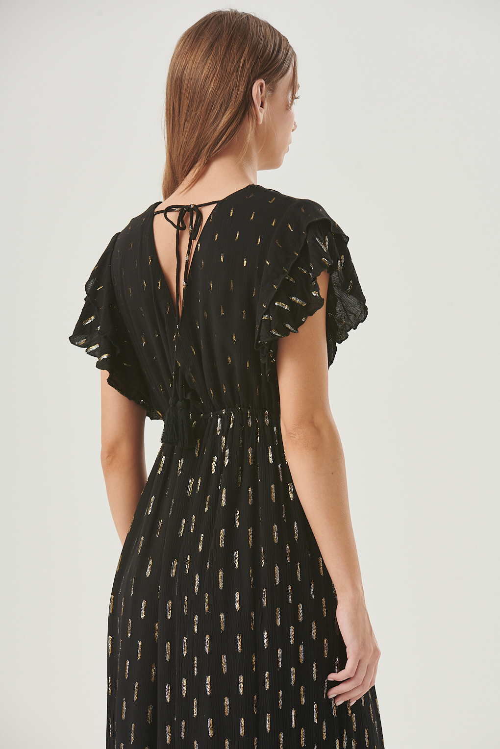 vestido amara viscosa lurex