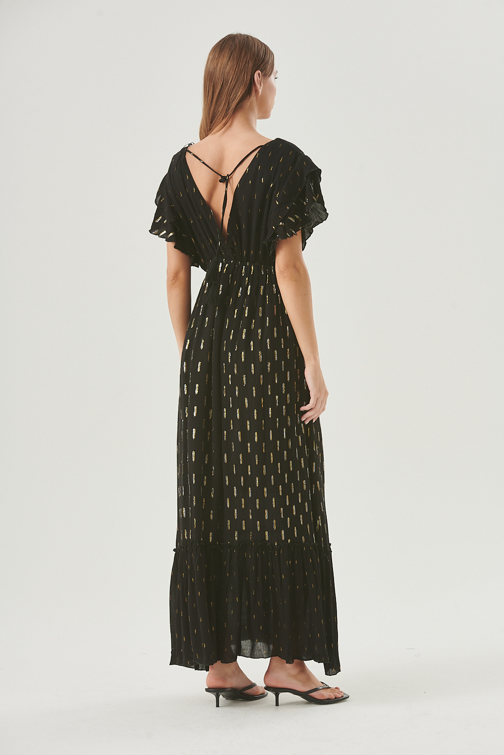 vestido amara viscosa lurex