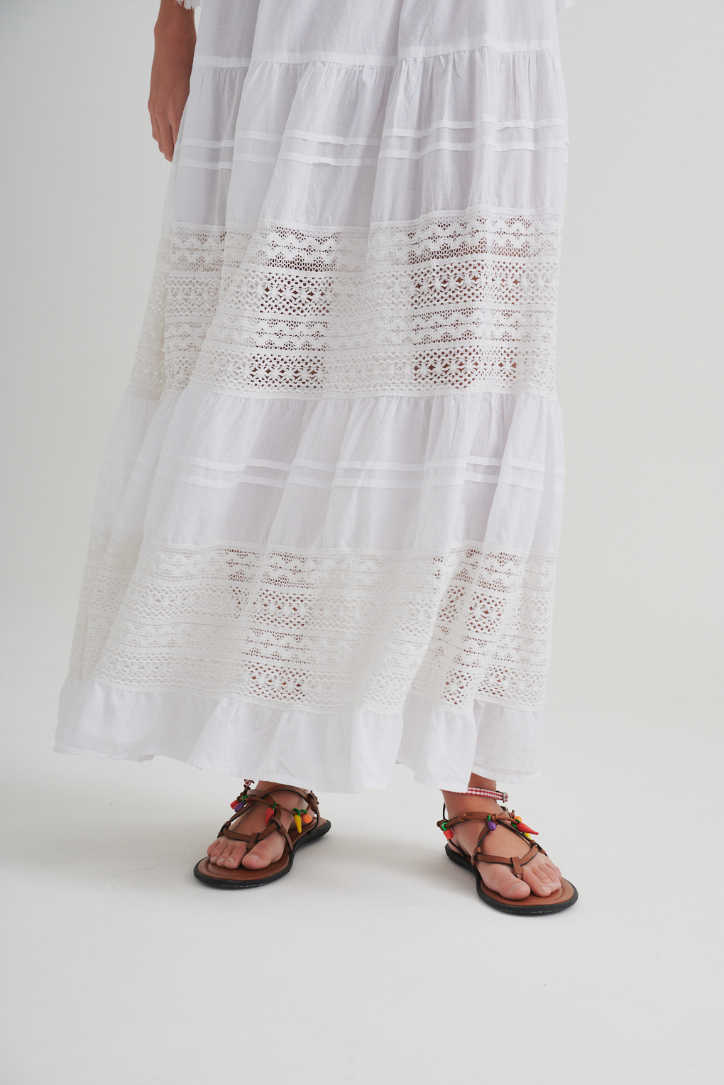 vestido de algodon de puntilla