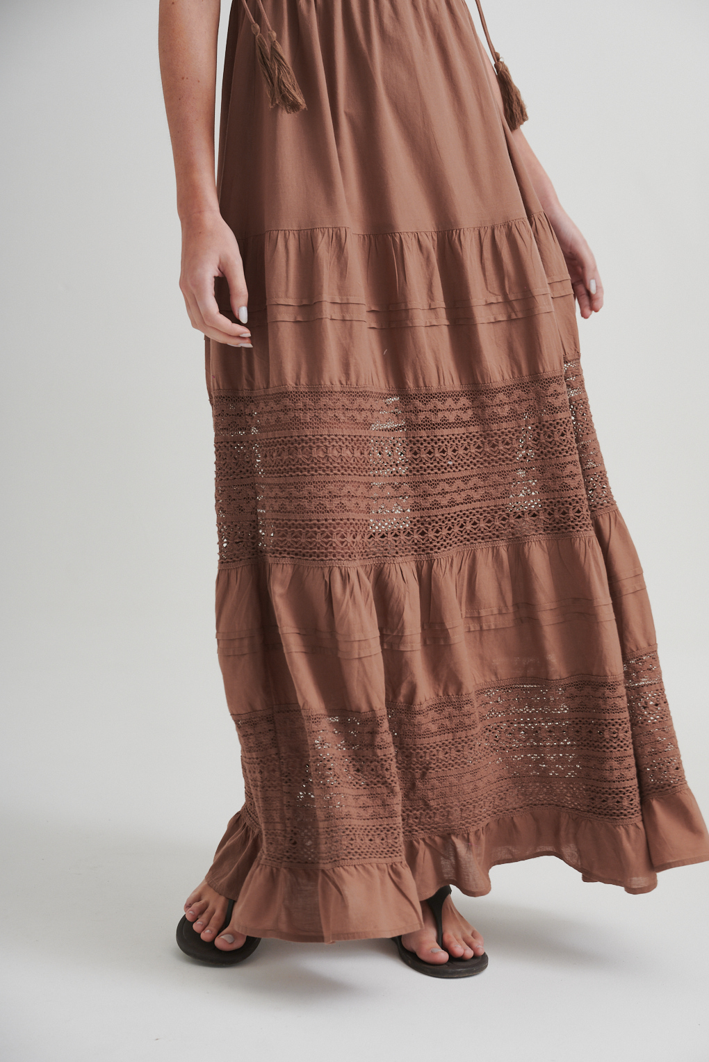 vestido de algodon de puntilla