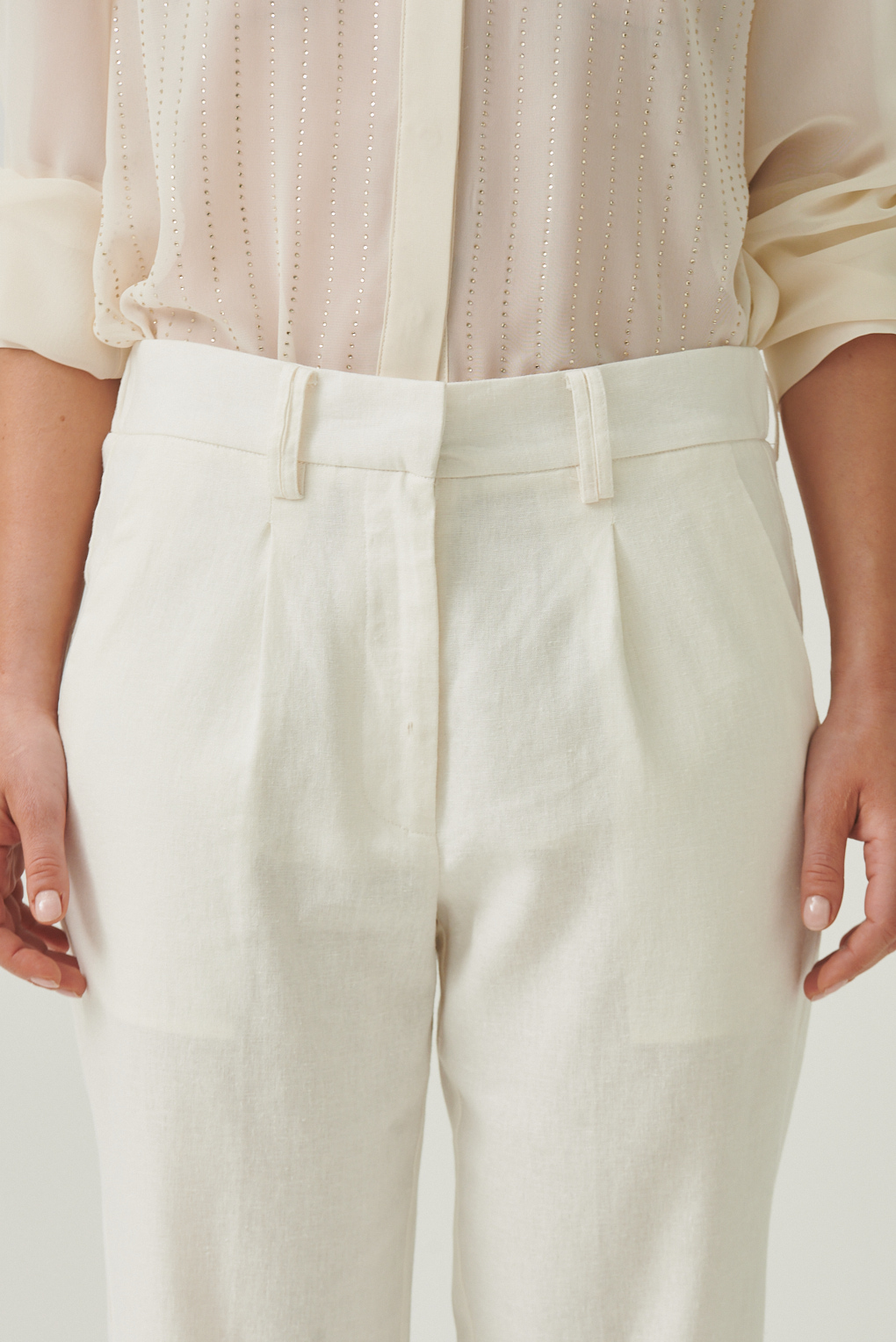 pantalon de lino recto