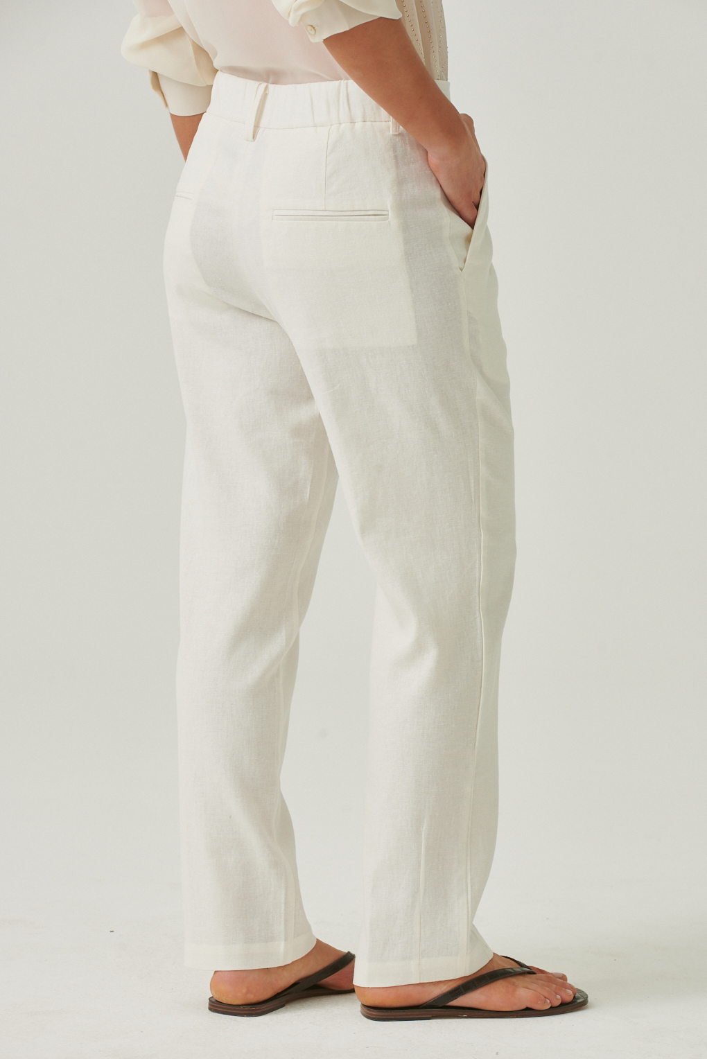 pantalon de lino recto