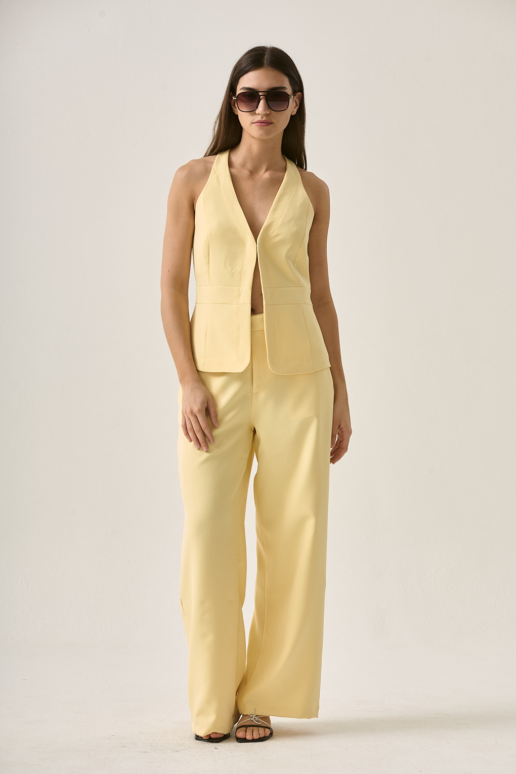 chaleco sastrero estilo halter