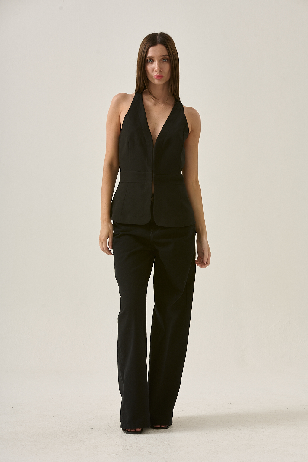 chaleco sastrero estilo halter