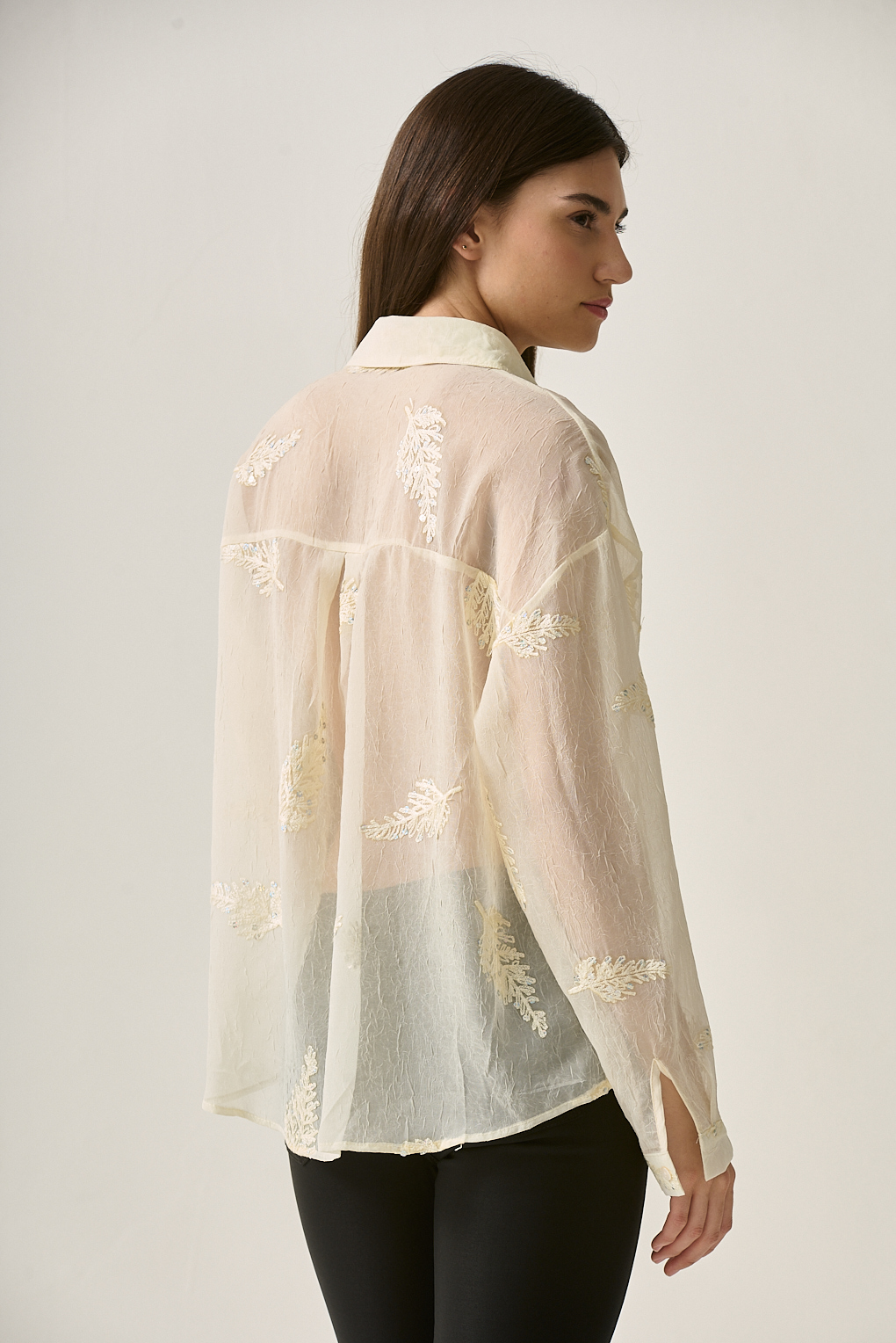 camisa gasa bordada