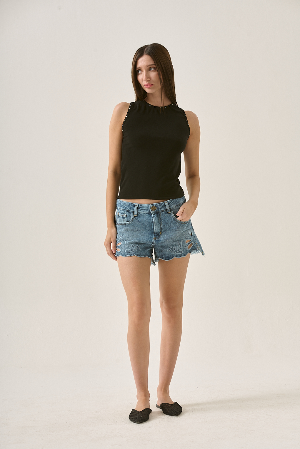 short calado de jean