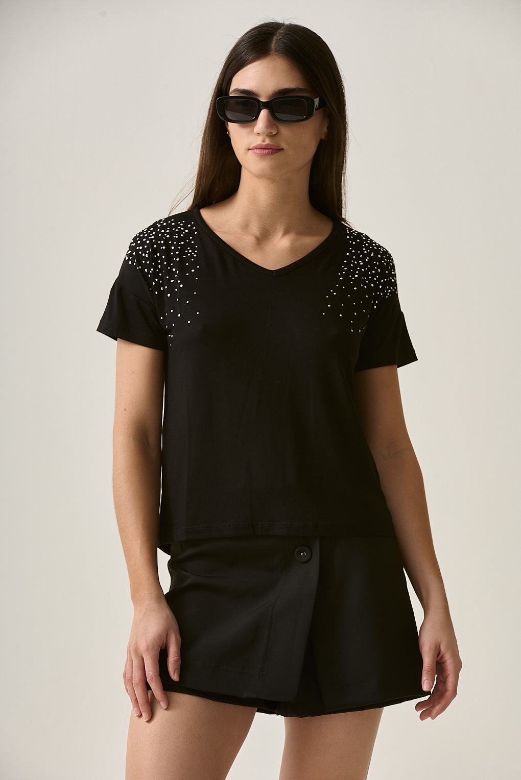 remera modal brillos