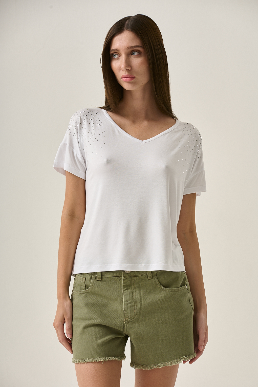 remera modal brillos