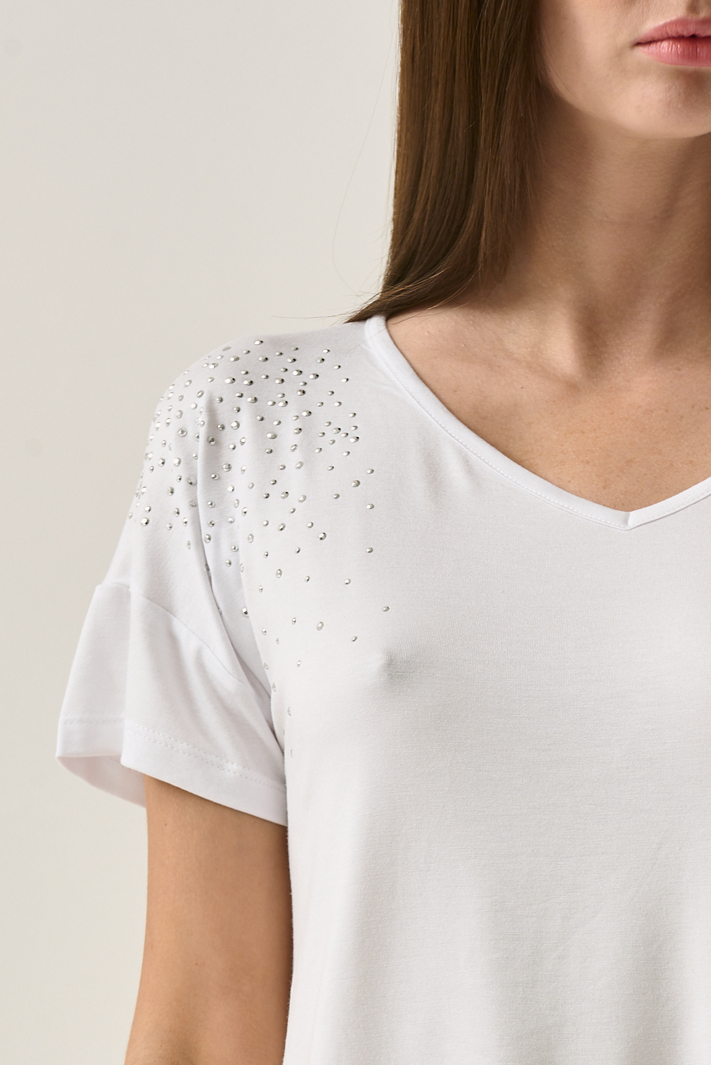 remera modal brillos