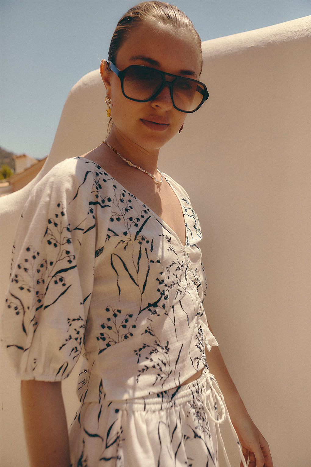 blusa algodón estampa floral