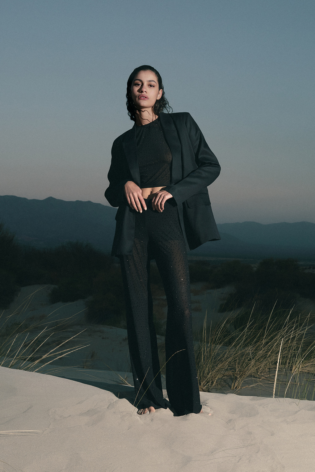 pantalón tul brillos