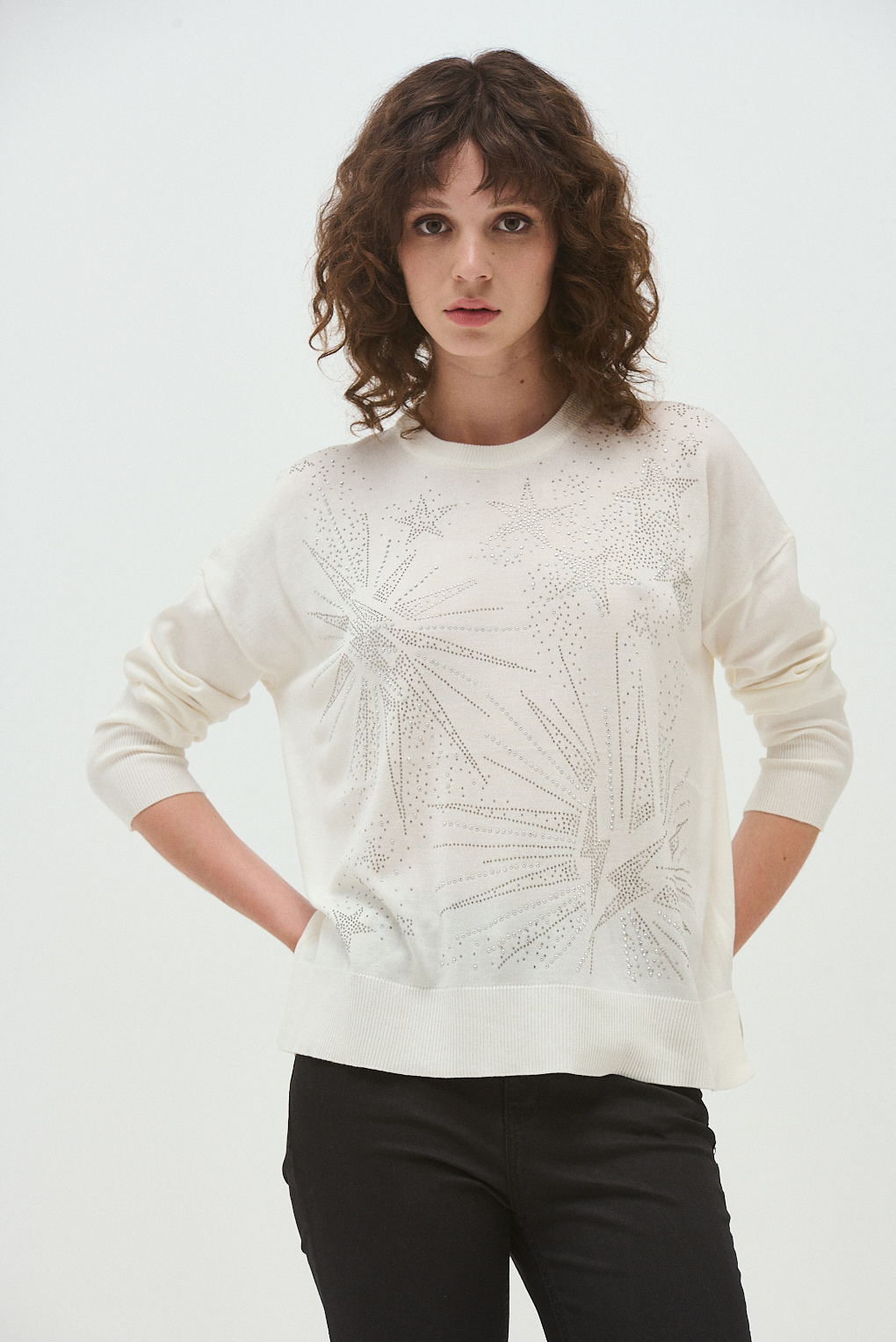 sweater tejido brillos