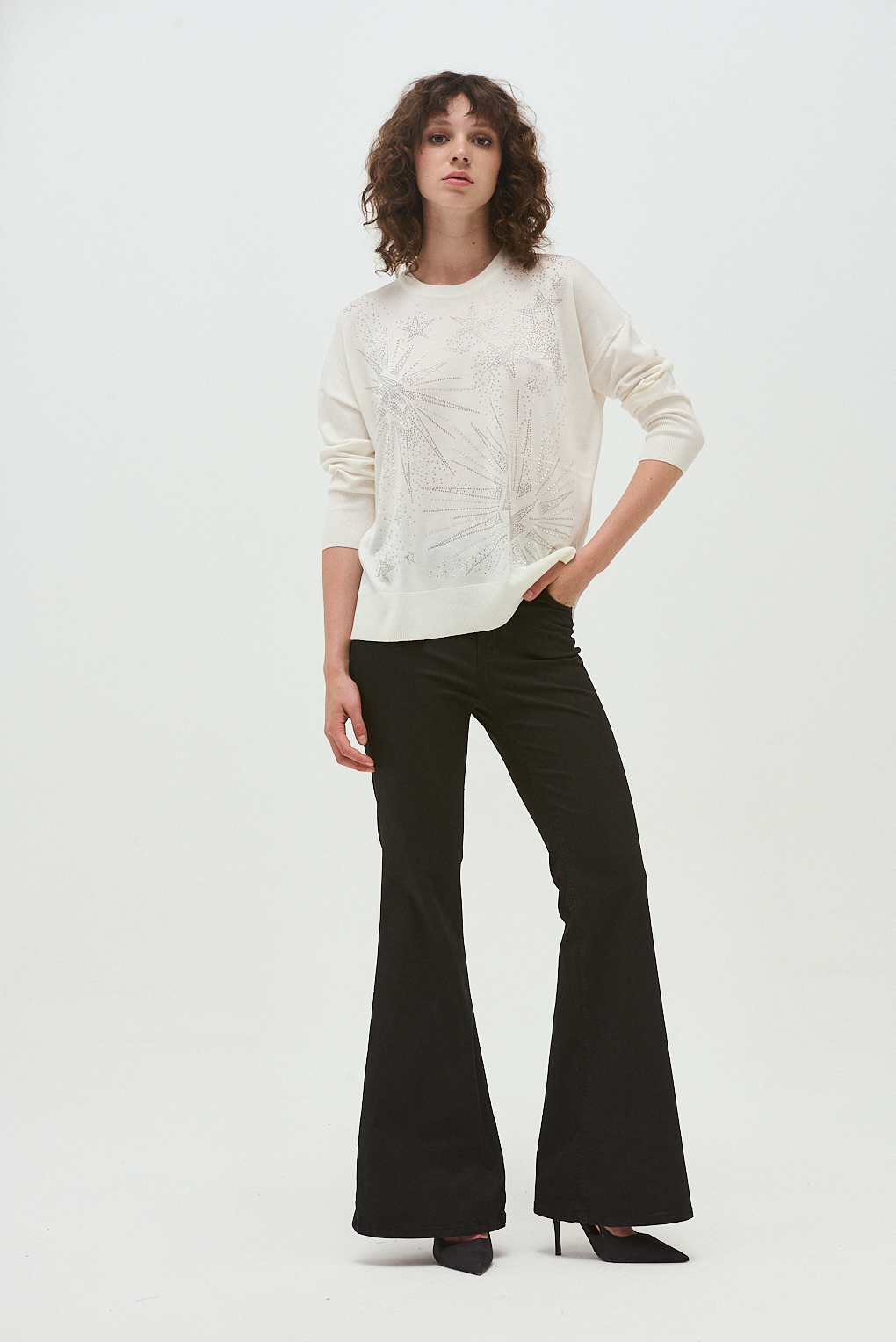 sweater tejido brillos