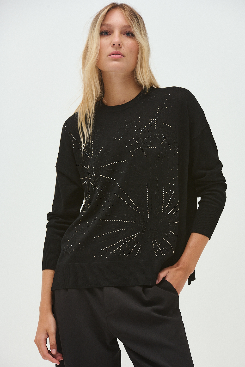 sweater tejido brillos