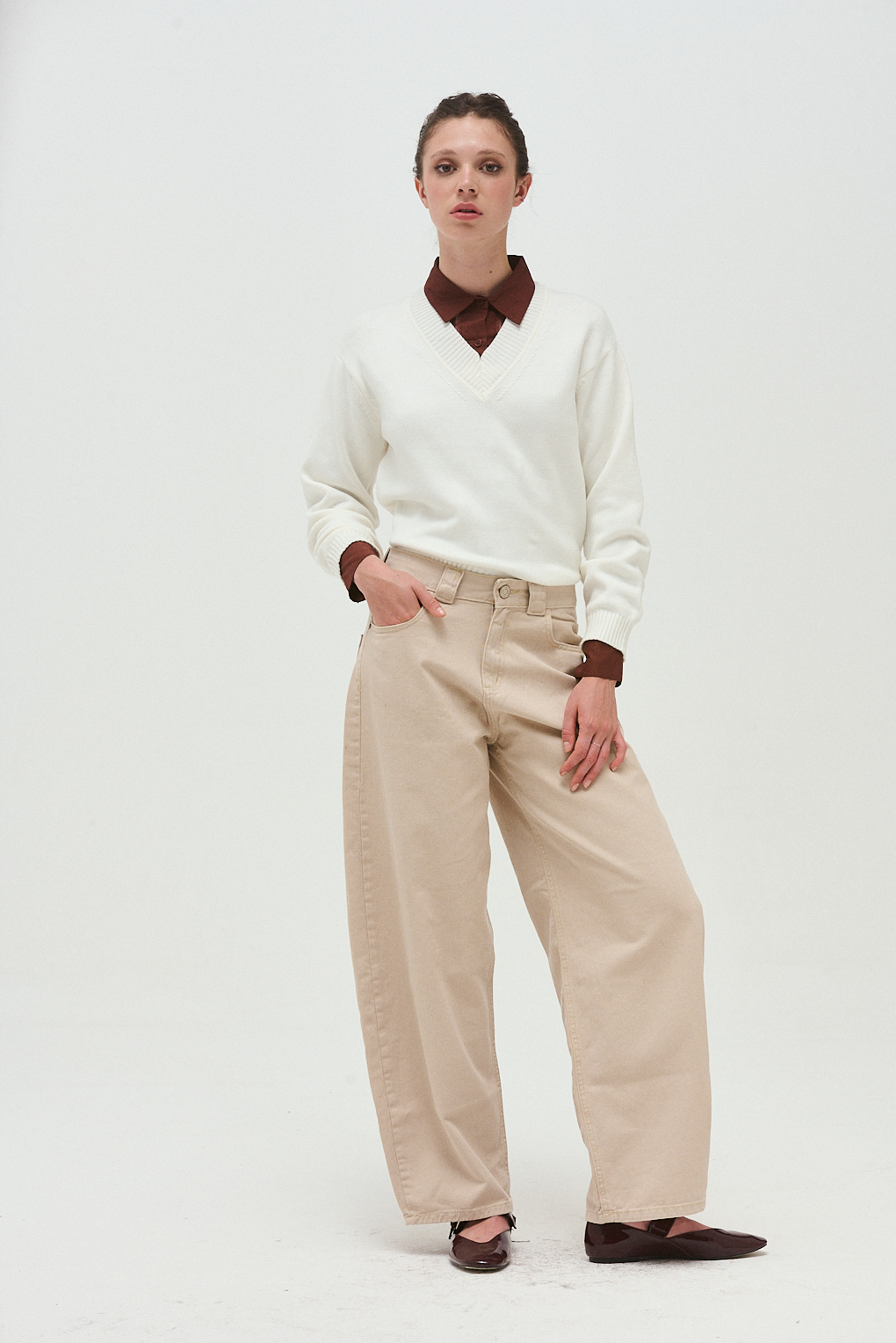 sweater algodón escote v