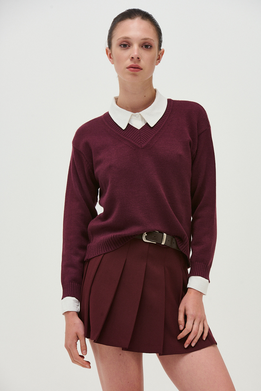 sweater algodón escote v