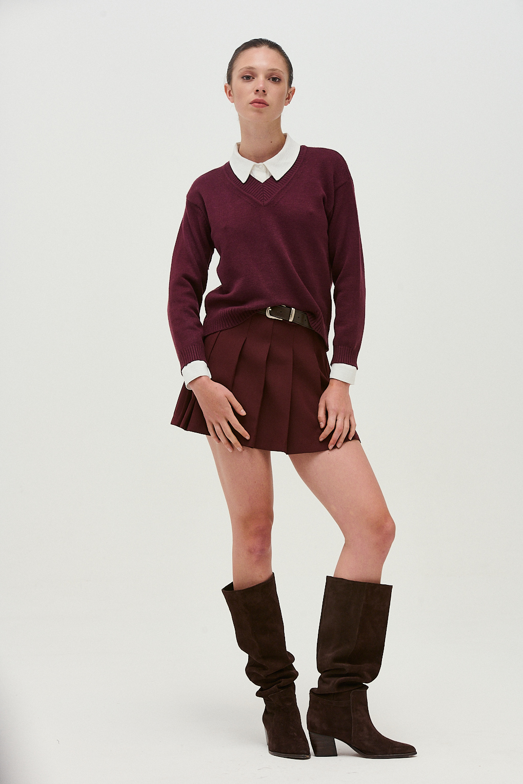 sweater algodón escote v