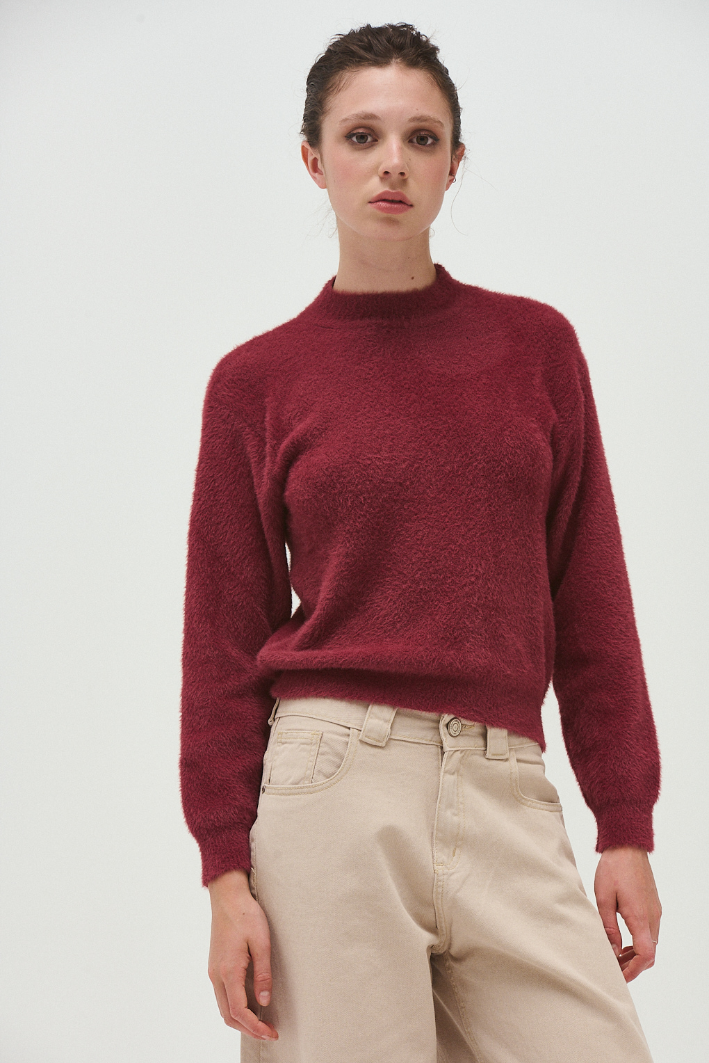 sweater tejido cuello alto