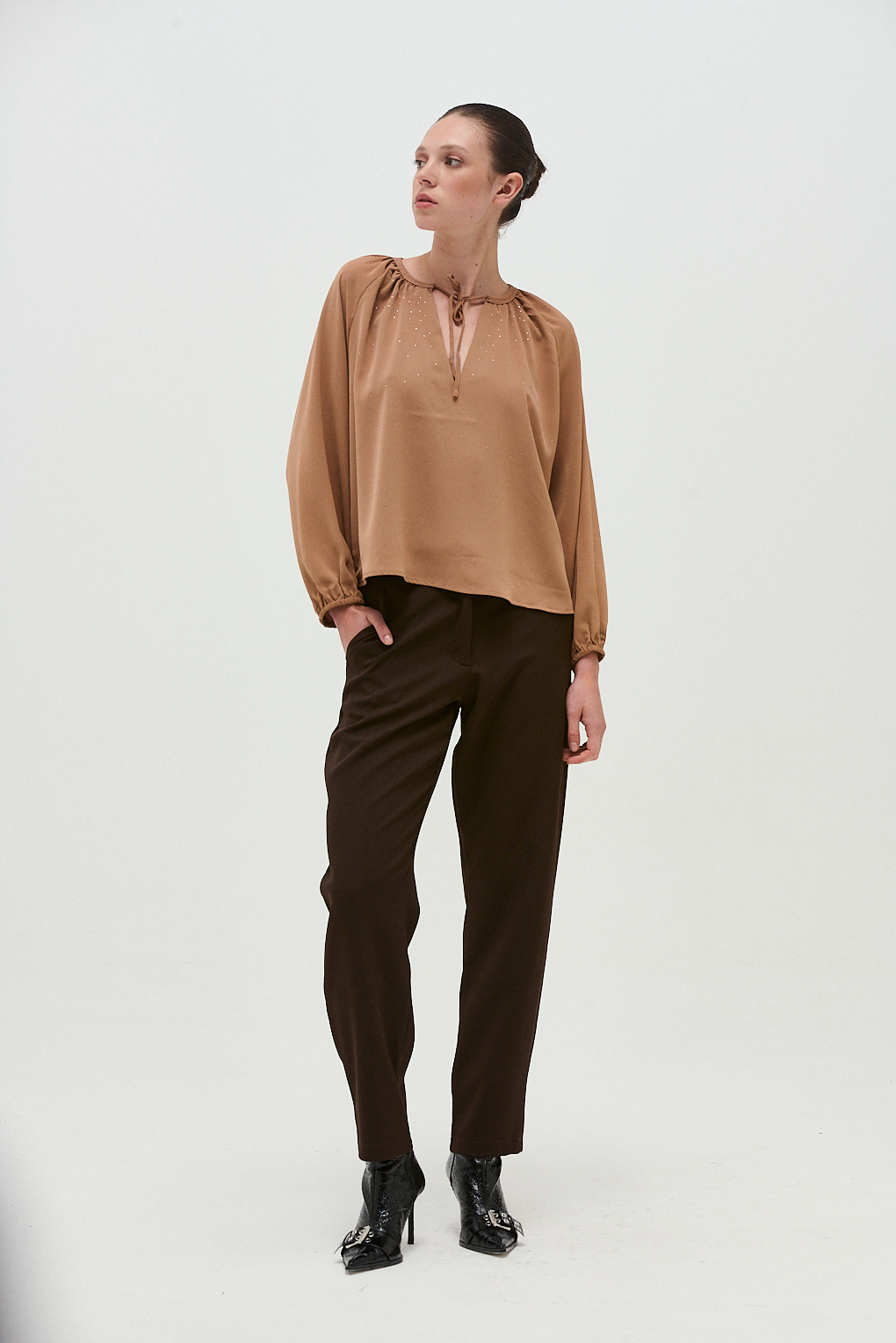 blusa seda con brillo