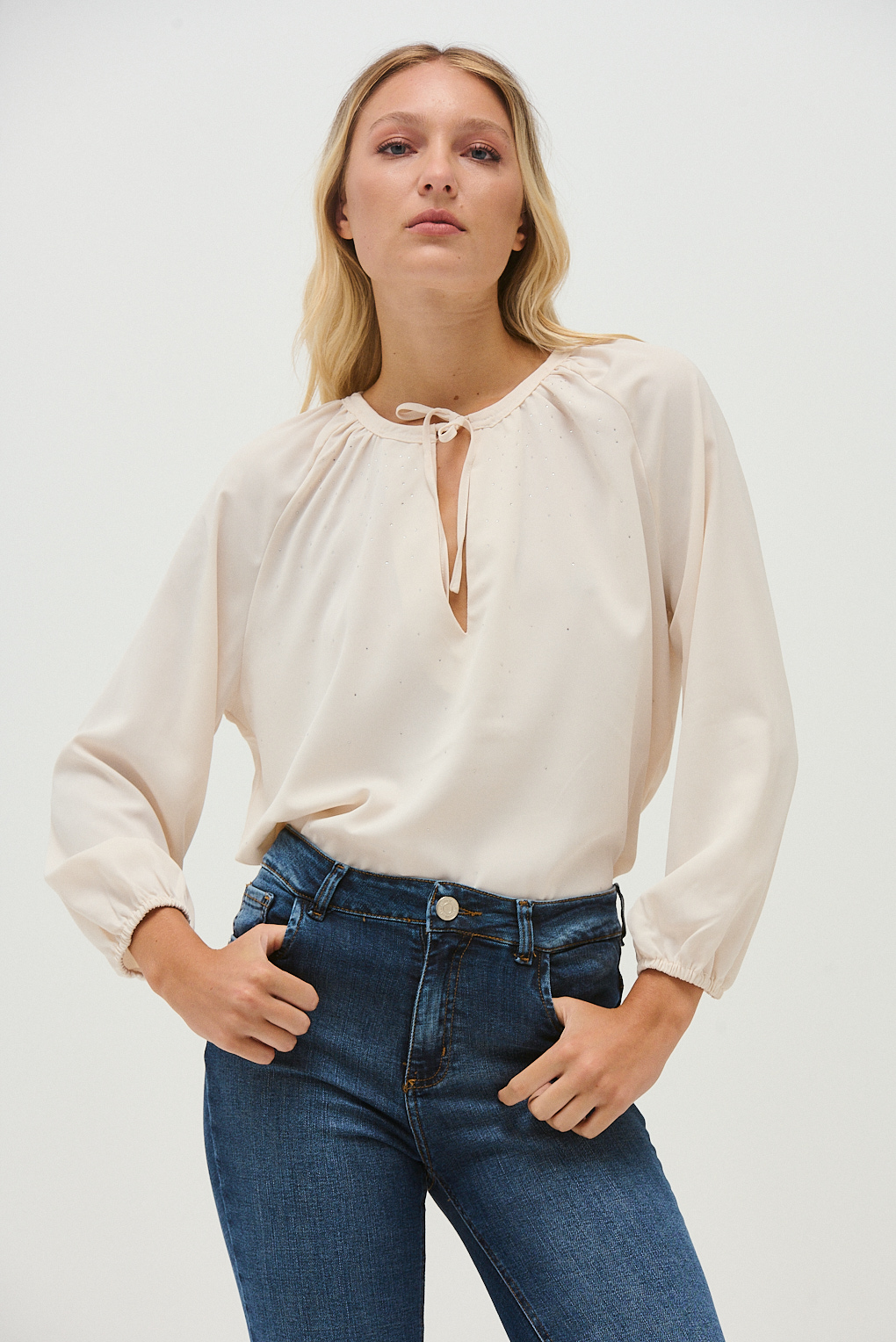 blusa seda con brillo