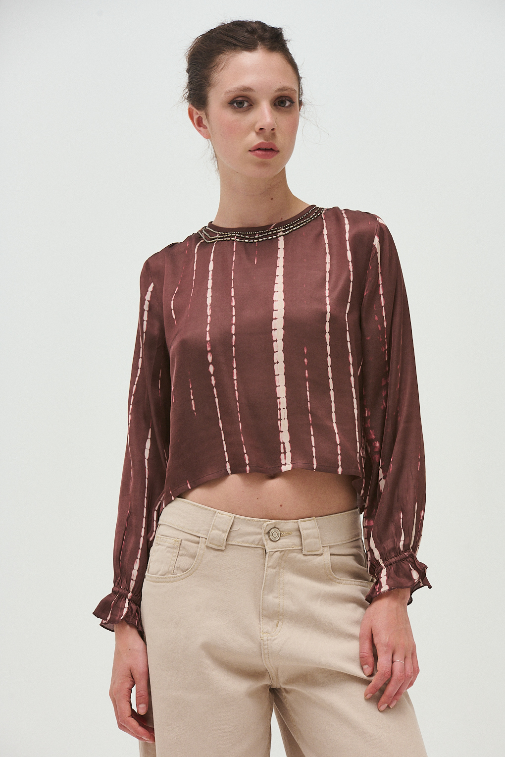 blusa viscos ruffled