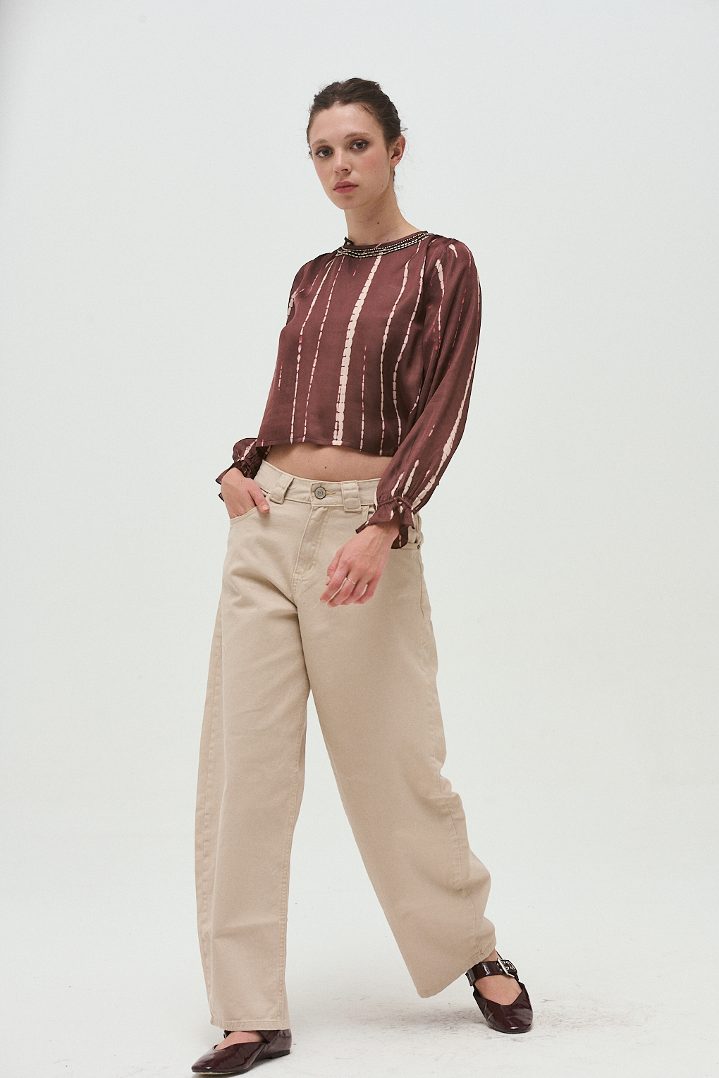 blusa viscos ruffled