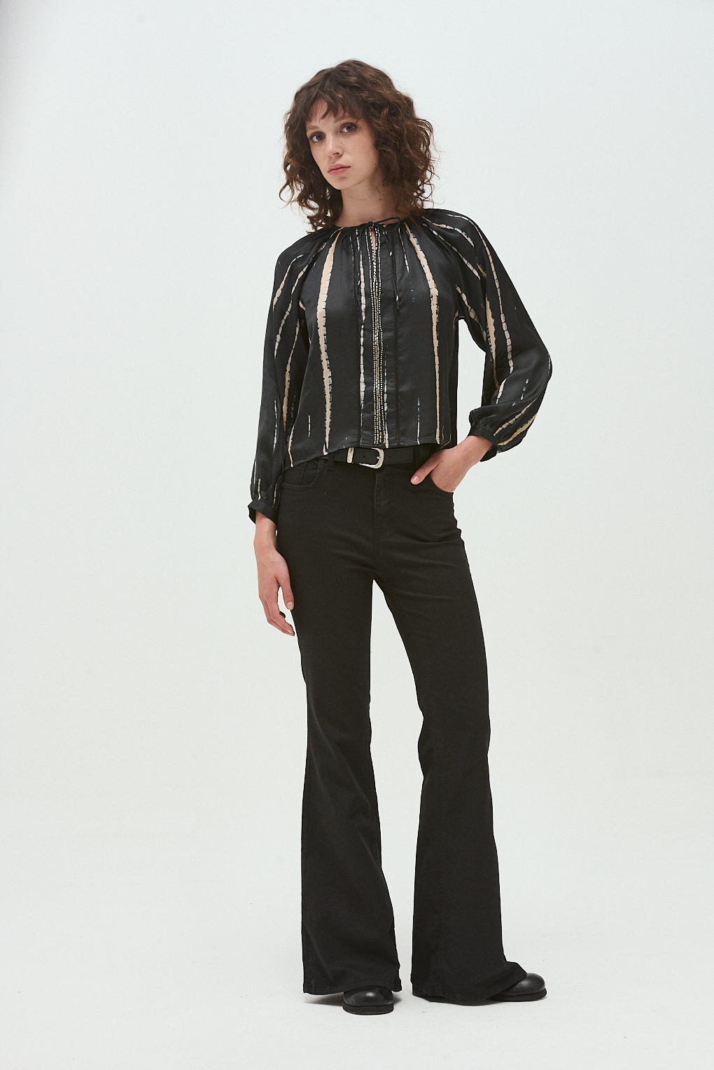 blusa viscosa estampada