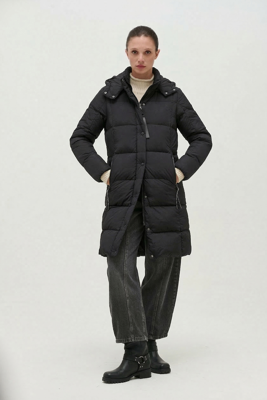 campera larga acolchada