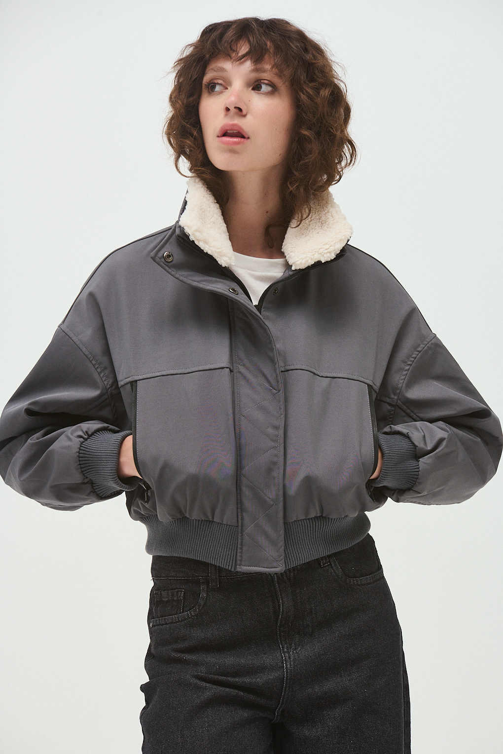 campera bomber corderito