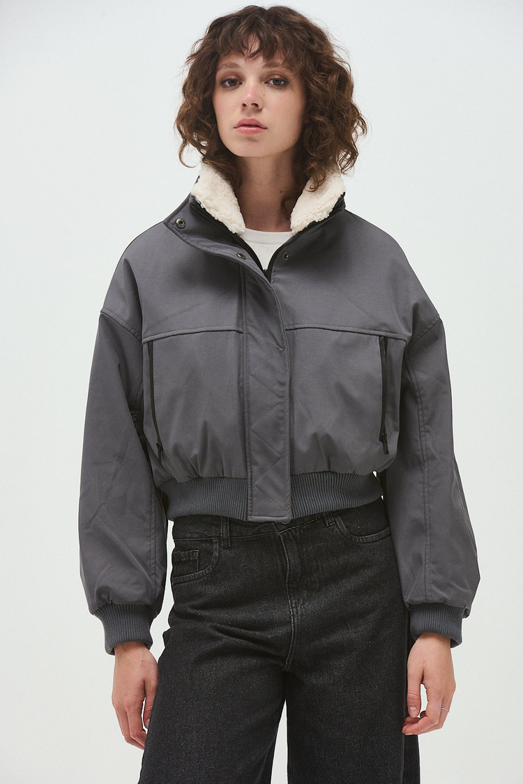 campera bomber corderito