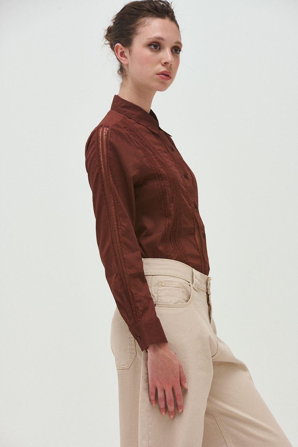 camisa encaje mujer