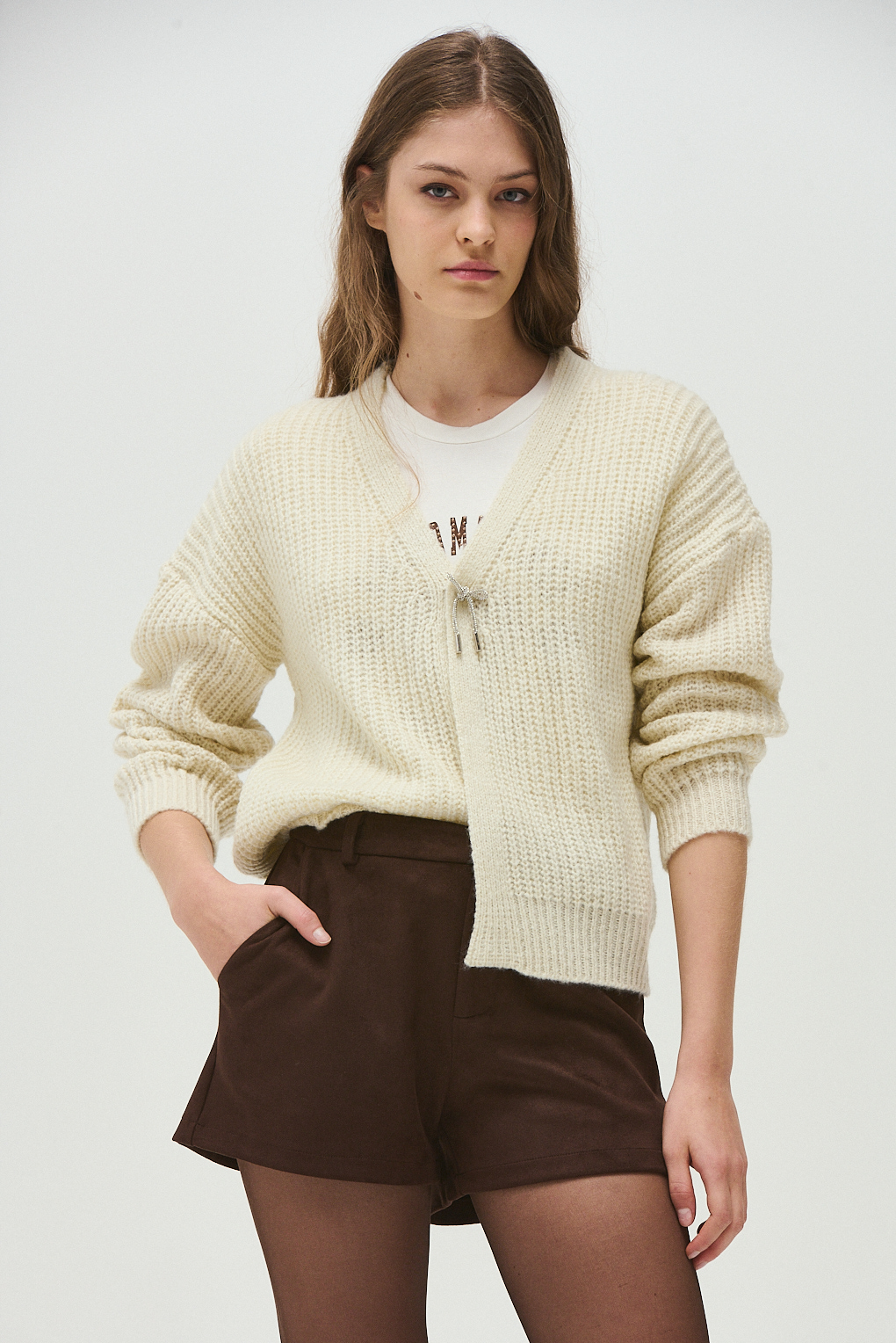 Cardigan tejido strass