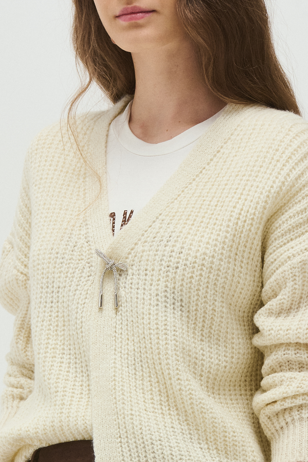 Cardigan tejido strass