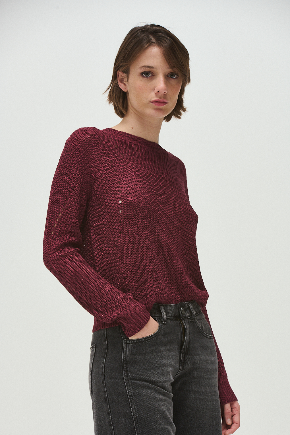 sweater tejido metalizado